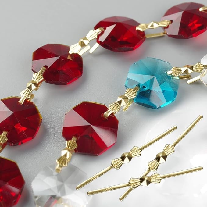 300pcs Bow Tie Crystal Connectors, Chandelier Connectors Clips Pins, Lamp Part Chlips, Hook for Crystals Replacement, Fastening Parts - Image 3